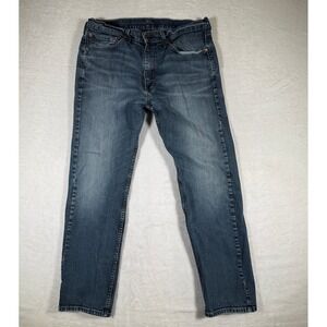 Levi Strauss 505 Mens Jeans W36 L30 Blue Denim Straight Fit Cotton